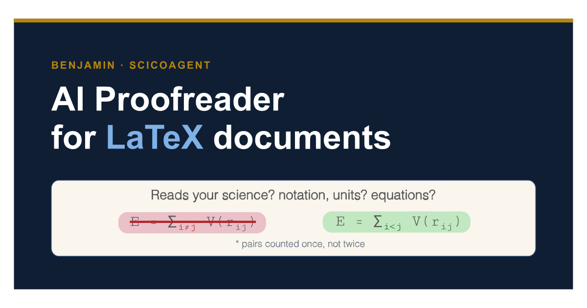 AI Proofreader for LaTeX Documents: proofread the math, not just the spelling