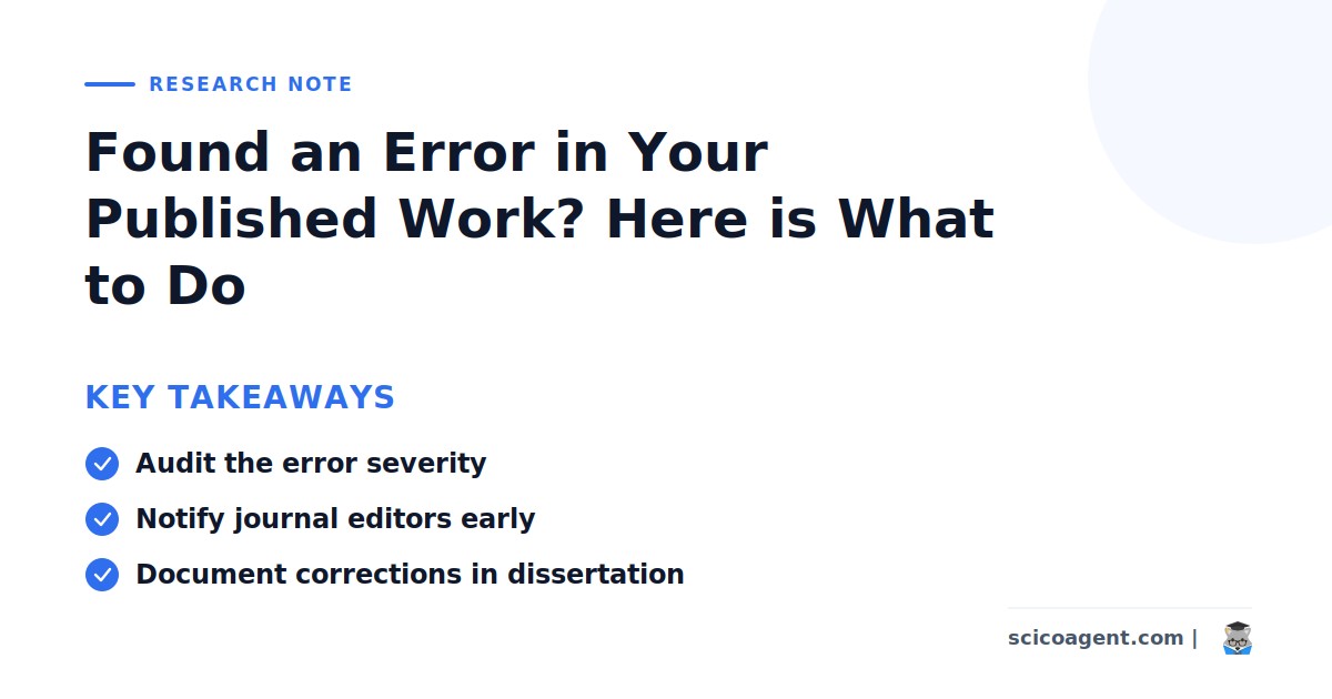 Found an Error in Your Published Work? Here is What to Do
