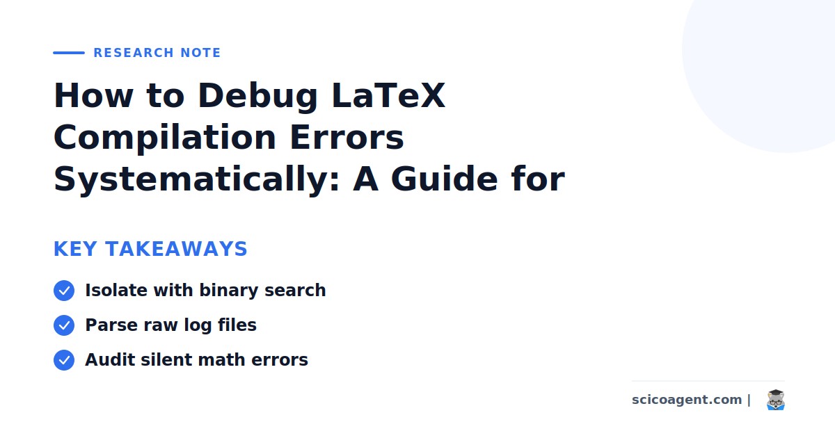 How to Debug LaTeX Compilation Errors Systematically: A Guide for Researchers