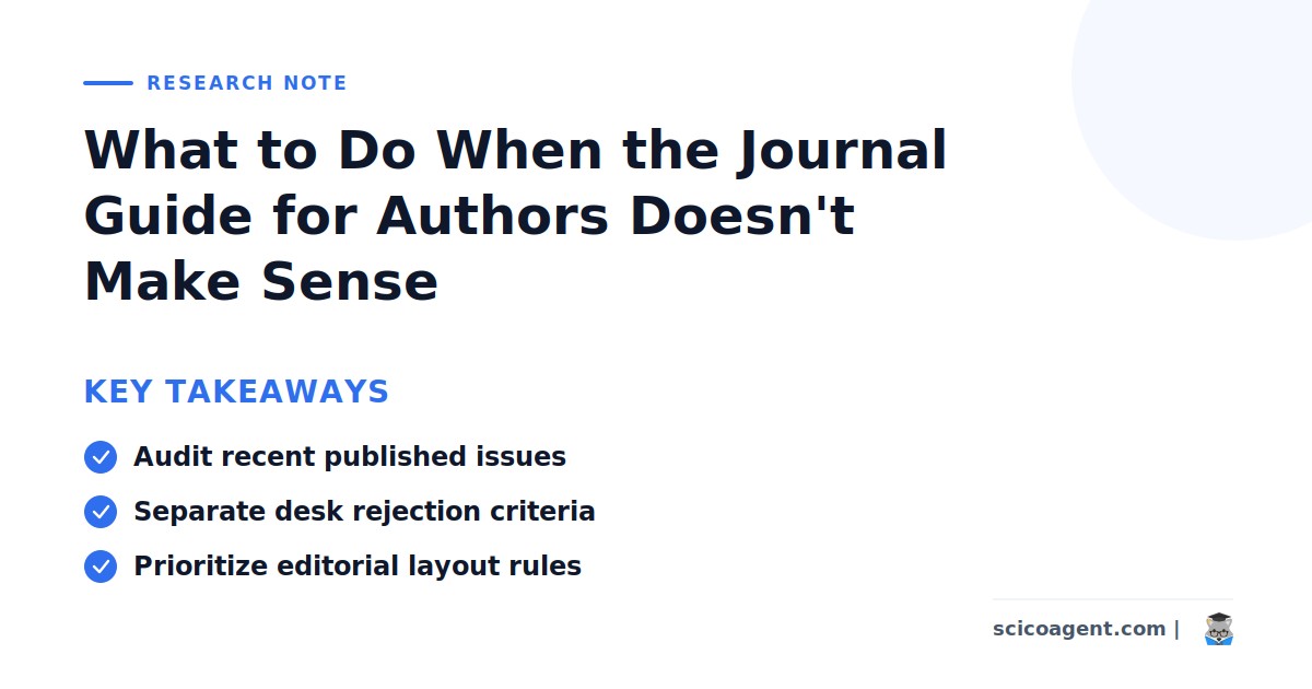 What to Do When the Journal Guide for Authors Doesn't Make Sense