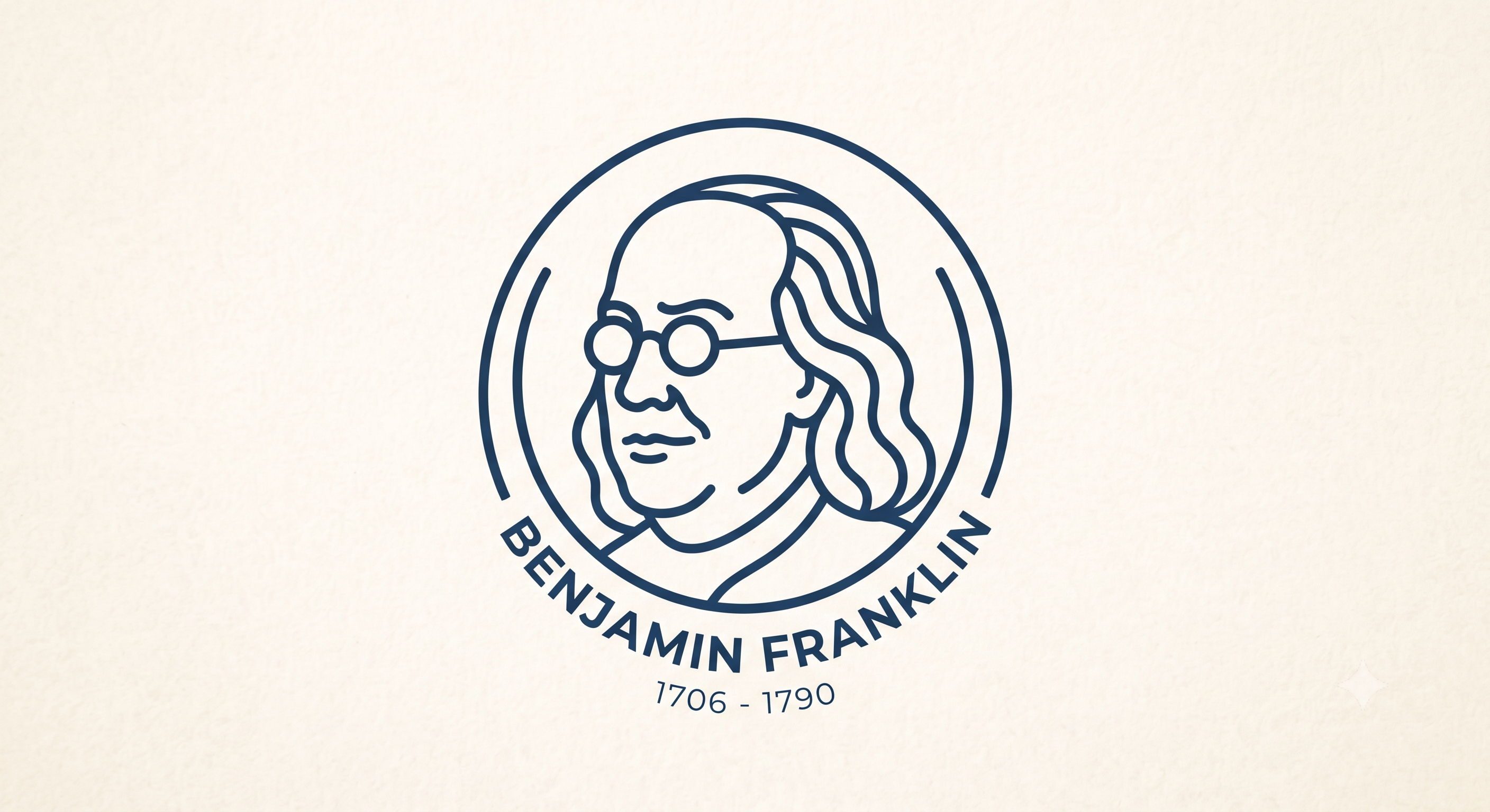 Benjamin Franklin in his spectacles, printer and scientist.
